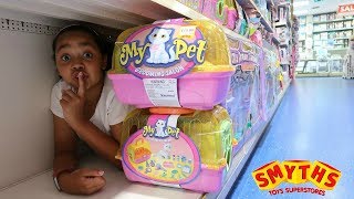 BEST HIDE AND SEEK SPOT IN SMYTHS TOYS STORE Toys AndMe [upl. by Millburn]