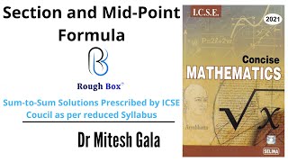 SECTION and MIDPOINT  Ch13 Ex 13A  Class 10  ICSE  SELINA  Mathematics [upl. by Wettam]