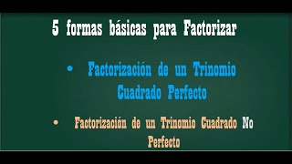 Factorización de un Trinomio Cuadrado Perfecto y Factorización de un Trinomio Cuadrado NO Perfecto 😎 [upl. by Belanger]