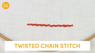 Twisted Chain Stitch  Embroidery stitches [upl. by Aynas148]