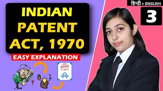 Patent Law  Indian Patent Act 1970  Intellectual Property Rights IPR in Hindi  English EASY [upl. by Cris]