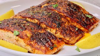 Garlic Butter Salmon Recipe  How Make Garlic Butter Salmon [upl. by Jobi]