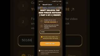 Crypto Losses You Won’t Believe Top Seed Phrase Mistakes  Part 3 of 5  MeemFi [upl. by Dennis]