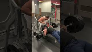 🤯 J TUMBARELLO 605 X 3 LARSEN PR  SUBSCRIBE FOR MORE chestday fitness gym powerlifting [upl. by Anitroc]