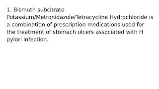 Bismuth subcitrate potassium Metronidazole Tetracycline Hydrochloride drug medication medical w [upl. by Lirbij351]