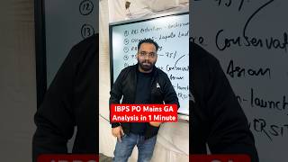 IBPS PO Mains GA Analysis in 1 Minute ibps ibpspomains ibpspomainsanalysis shortsfeed shorts [upl. by Narat]