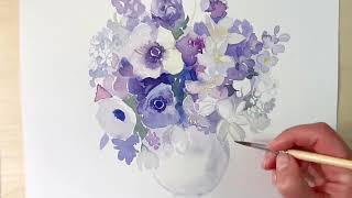 Mastering Watercolor Techniques with a Wildflower Bouquet [upl. by Chemaram469]