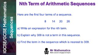 Nth Term of Linear Sequences  Mr Mathematics [upl. by Darla]