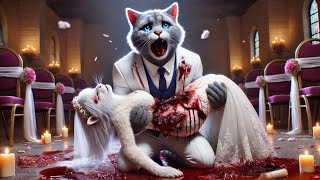 Epic Fire at Cat Couples Wedding 🐱🔥 CuteCats AIImages CuteCats AI CatLovers AIImages [upl. by Leiru]