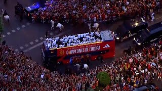 Euro 2024 winners Spain parade through Madrid 🏆 [upl. by Bitthia]