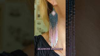 Purple Ombre Earrings Handmade Gift shorts [upl. by Kahlil352]