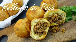 Rellenos de Papa Recipe  Papas Rellenas  Puerto Rican Stuffed Potatoes [upl. by Rudin50]