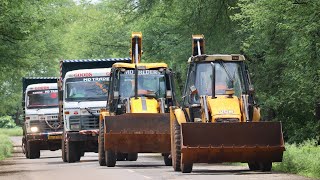 2 JCB 3dx Backhoe Loading Mud in Tata 2518 Ex Truck and Tata Tipper Truck [upl. by Lotsirb]