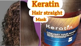 Keratin hair mask treatment at home  How to use keratin hair mask  Hair straightener [upl. by Eiderf672]