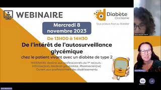 Webinaire De lintérêt de lautosurveillance glycémique chez le patient vivant avec un DT2  2023 [upl. by Ancelin]