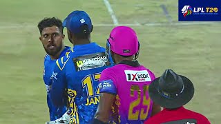 Kusal Mendis vs Chamika Karunaratne Fight in LPL Match  Full Video  CRICKET FIGHT [upl. by Yddub]