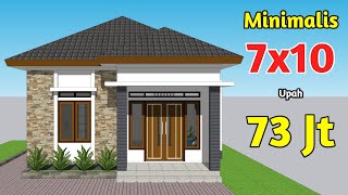 DESAIN RUMAH Minimalis Sederhana 7X10 Meter 3 KAMAR [upl. by Sissy963]