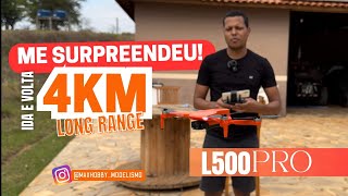 Drone L500 Pro LONG RANGE 4km ida e volta  Tem o Melhor PFV [upl. by Milo]