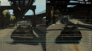 Grand Theft Auto 4 Xbox 360 vs PS3 FrameRate Tests [upl. by Jobey]