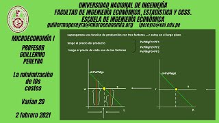 Microeconomía I la minimización de los costos Varian 20 [upl. by Chappelka]