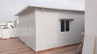 ROOF TOP ROOM COMPLETE DETAIL  PUF PANEL  ROOF TOP  PREFAB HOUSE IN INDIA [upl. by Gerius]