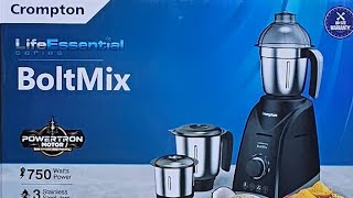 CROMPTON MIXER GRINDER  NEW amp AFFORDABLE RANGE   BOLTMIX 750 WATT unboxing review 2024 2025 [upl. by Ermina]