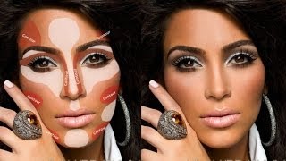 How To Highlight and Coutour Face With POWDER MakeupKIM K CONTOURING Tutorial  SuperPrincessjo [upl. by Laaspere352]