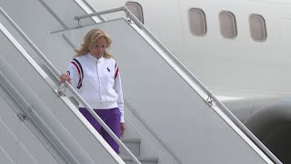 First Lady Jill Biden arrives in Paris for the Olympic Opening Ceremony [upl. by Brennen]