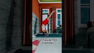 Learning headstand headstandcalesthenicshomeworkoutstrengthtraining motivation [upl. by Wakefield]