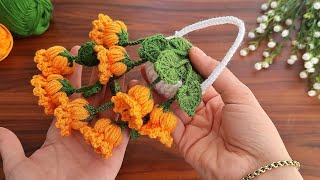 3D⚡💯Wow Amazing💯👌How to make an eyecatching crochet home ornament🌿How to knit pots and leaves [upl. by Rosdniw447]