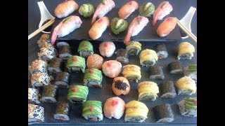 تحضير السوشي بأشكال مختلفة ومتميزة بأيدي احترافية😭وداعا للمطاعم😉Sushi fait maison [upl. by Viking]