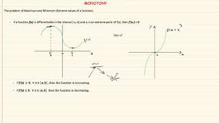 APPLICATIONS OF DERIVATIVES  Monotony amp Extemes Values [upl. by Epp360]