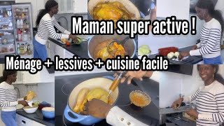 MAMAN SUPER ACTIVE🌟 MENAGE 🌟LESSIVES 🌟CUISINE FACILE [upl. by Ammon]