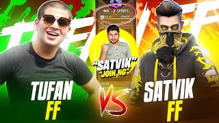 TUFAN VS SATVIK 🤯 1VS1 🥵 SATVIK JOINED NG GUILD 😱❤️ I LOST THE MATCH 😥 [upl. by Dnomyaw]