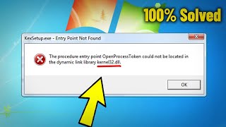 The Dynamic link library KERNEL32dll in Windows 7  How To Fix Error Entry Point Not Found ✅ [upl. by Langham]