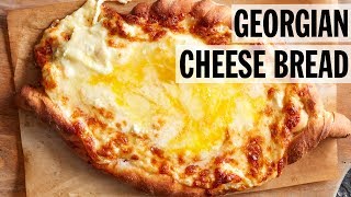 Georgian Cheese and Egg Bread Adjaruli Khachapuri  Food Network [upl. by Enymsaj]