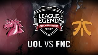 UOL vs FNC  Week 5 Day 1  EU LCS Summer Split  Unicorns of Love vs Fnatic 2018 [upl. by Haldeman]