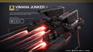 How to get Vimana Junker exotic ship  Vaulted Obstacles Triumph Destiny 2 [upl. by Trevorr]