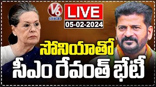 LIVE  CM Revanth Reddy Meet Sonia Gandhi At Delhi  V6 News [upl. by Demeyer]