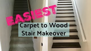 Stair Makeover EASY Remodel DIY [upl. by Avram]