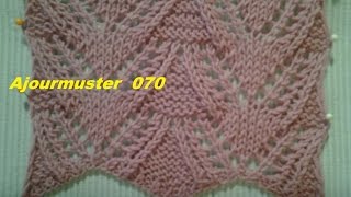 Ajourmuster 070Stricken lernen Muster für Pullover Strickjacke MützeTutorial Handarbeit [upl. by Kaela]