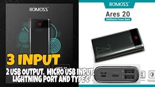 ROMOSS ARES 20000MAH UNBOXING AND REVIEW [upl. by Imij943]