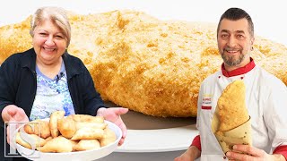 PANZEROTTI PUGLIESI vs PIZZA FRITTA da Bari con la Sigra Nunzia a Napoli con Ermenegildo [upl. by Damalus]