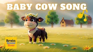 The Baby Cow Song  Cute Baby Cow Song for Kids  Baby Cow  BrainTeaseBoss [upl. by Latimore]