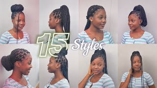 15 WAYS TO STYLE YOUR KNOTLESS BOX BRAIDS Quick and Easy  Beginner friendly [upl. by Sigismondo]