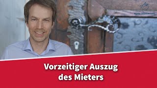 Vorzeitiger Auszug des Mieters  was ist mit der Miete  Rechtsanwalt Dr Achim Zimmermann [upl. by Sibylle110]