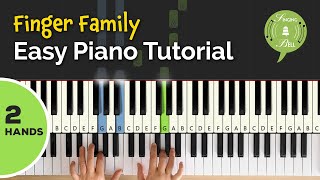 Finger Family Song on the Piano 2 Hands  Easy Piano Tutorial for Beginners [upl. by Llehsyt]