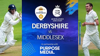 🔴LIVE  Derbyshire vs Middlesex  LV County Championship Day 3 [upl. by Anirpas]