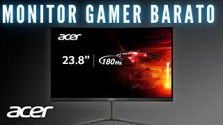 MONITOR GAMER BARATO ACER NITRO 180Hz 1MS IPS KG240Y  UNBOXING E REVIEW [upl. by Ibok852]