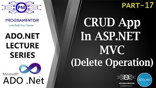 17  Delete Data From Database Table  ADONET  CRUD App ASPNET MVC Using ADONET HindiUrdu [upl. by Cock]